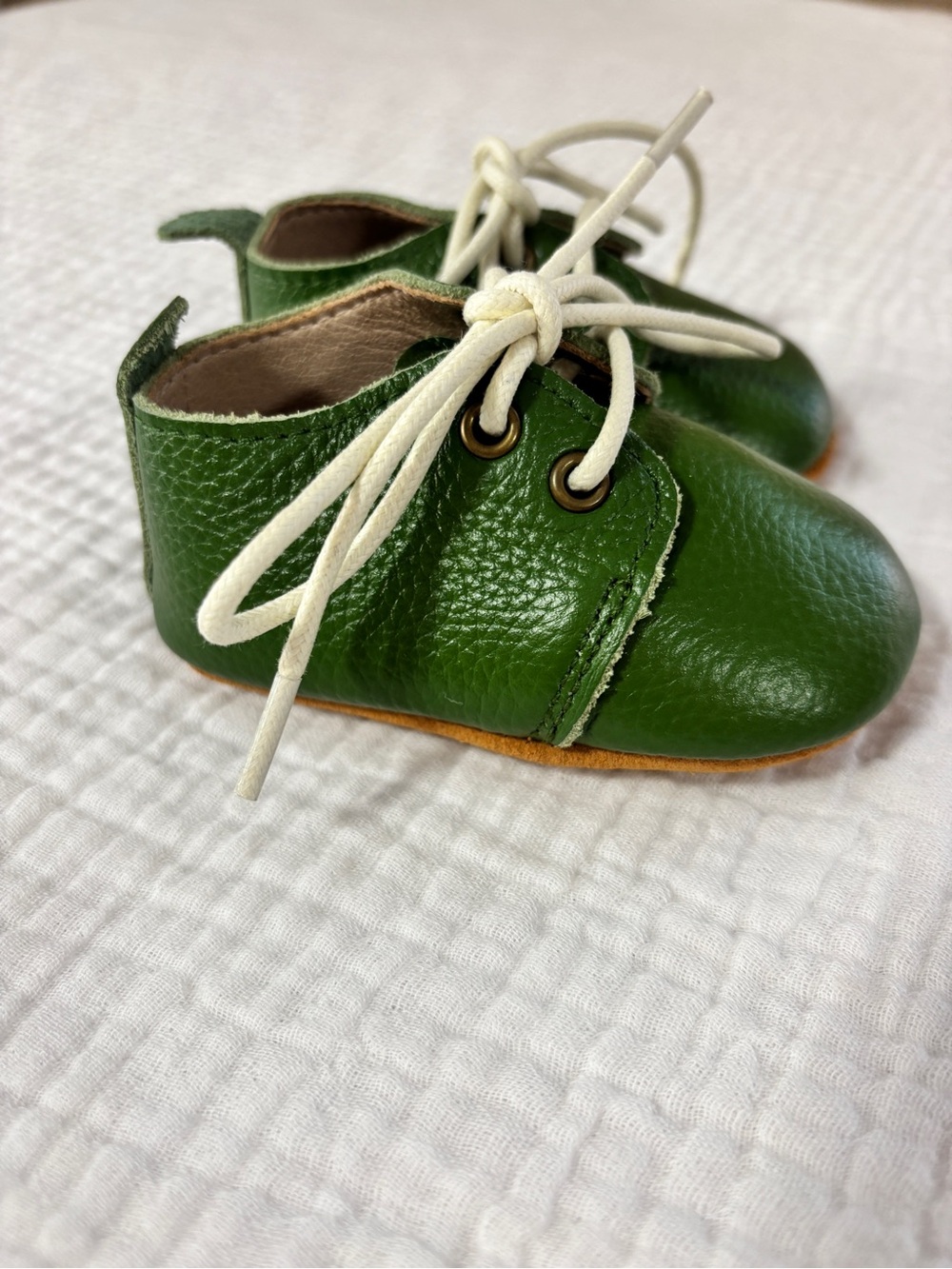 NWOT MONKEY FEET Leather Lace Up Infant Shoes Size 3-6 Months